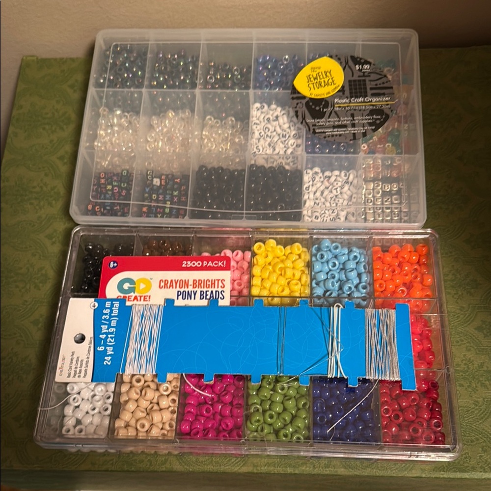 Stackable Storage Organizer with Multicolor Beads